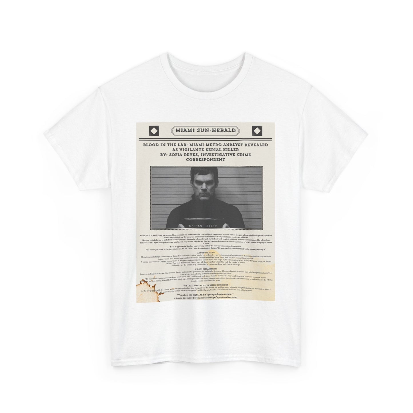 Dexter Newspaper Shirt Unisex