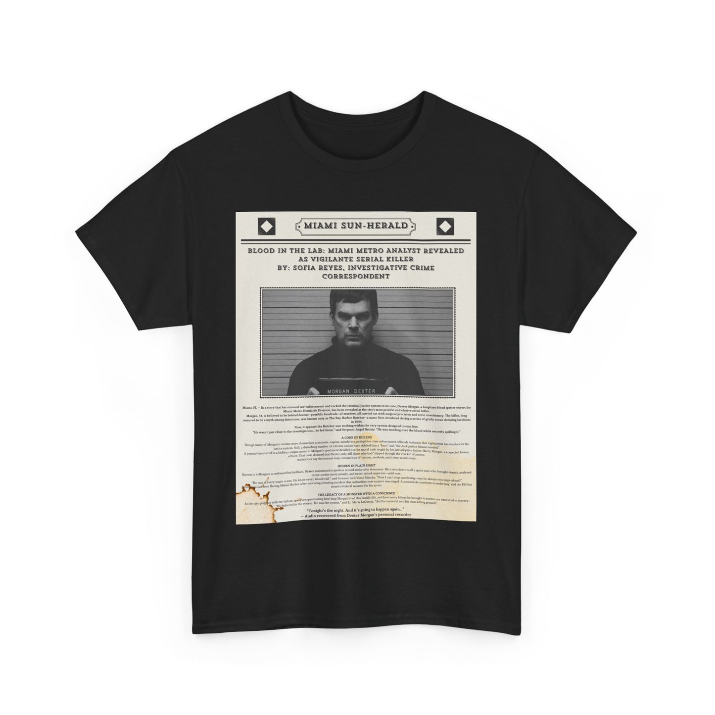 Dexter Newspaper Shirt Unisex
