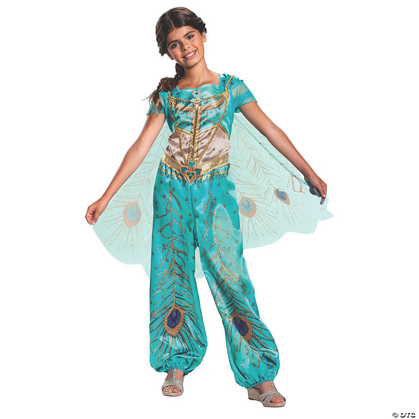 Girl's Classic Aladdin™ Live Action Teal Jasmine Costume - Small