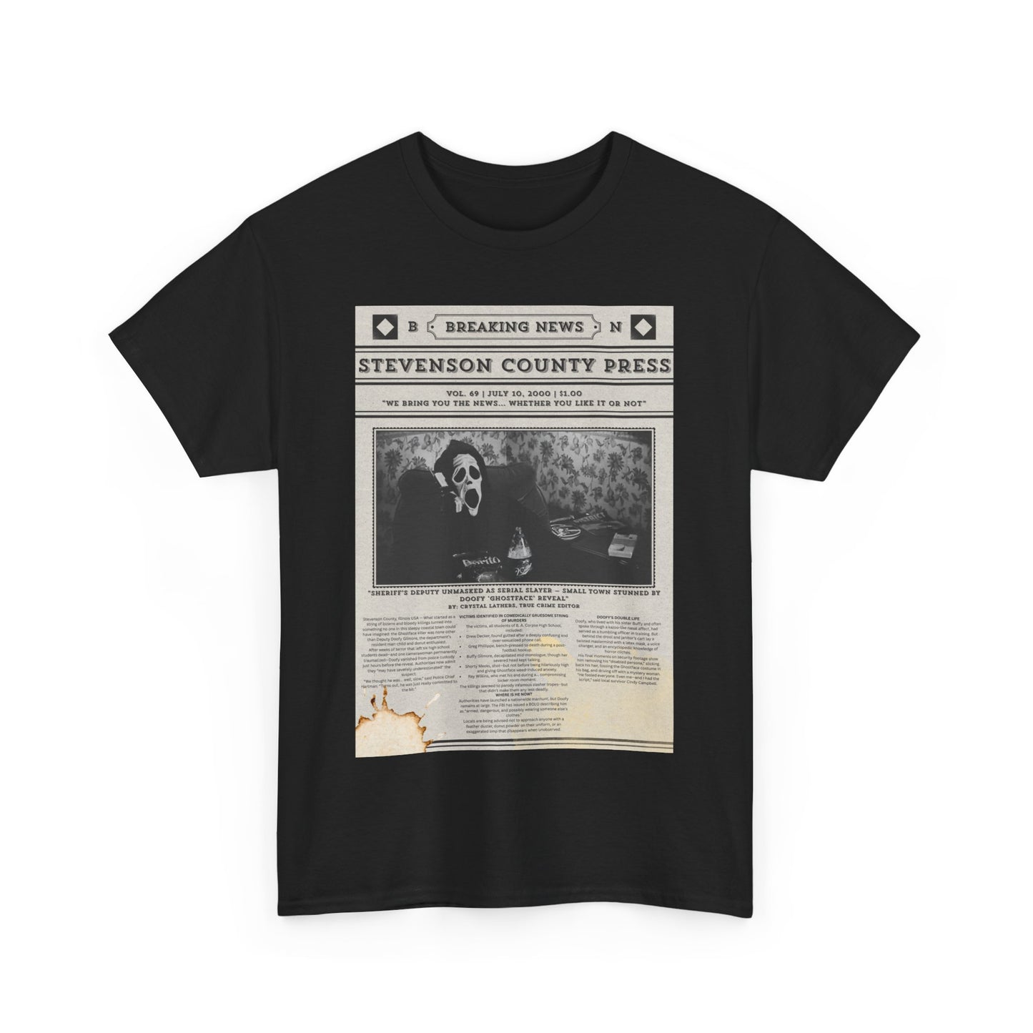 Scary Movie Ghostface Newspaper Shirt Unisex