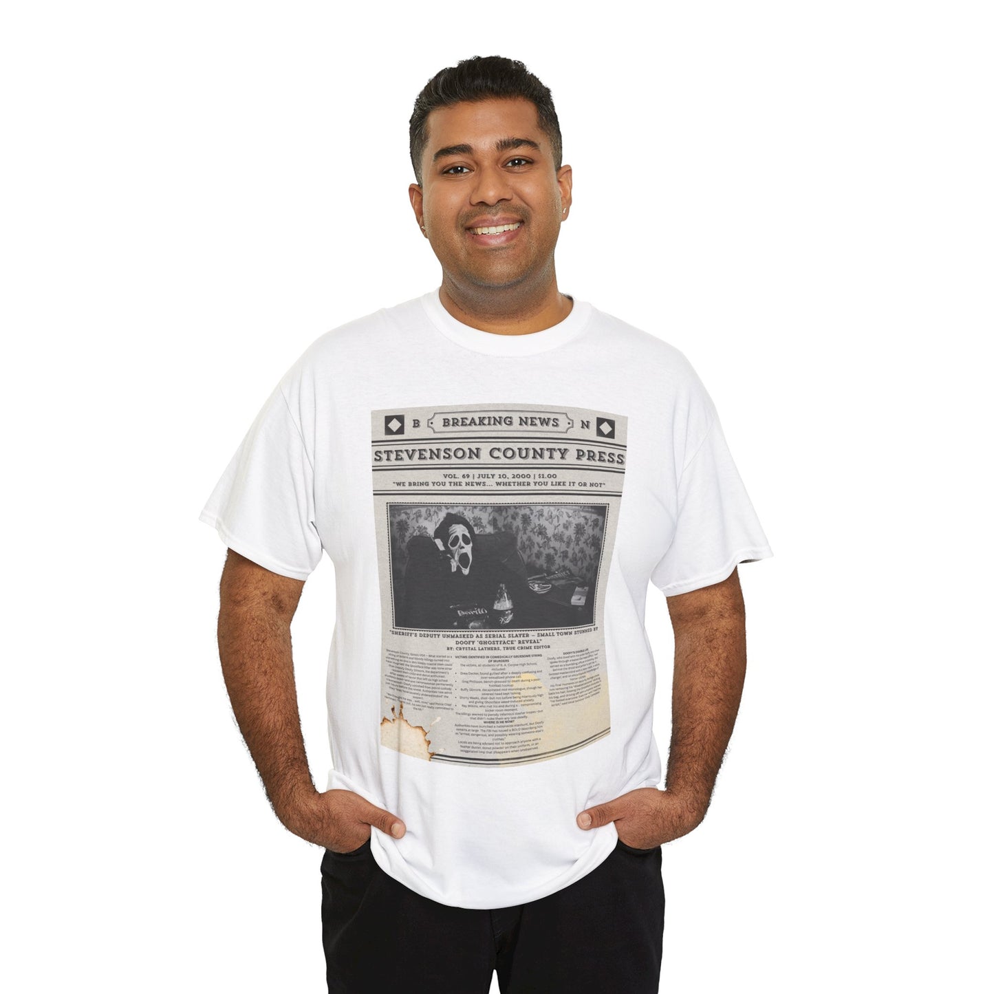 Scary Movie Ghostface Newspaper Shirt Unisex