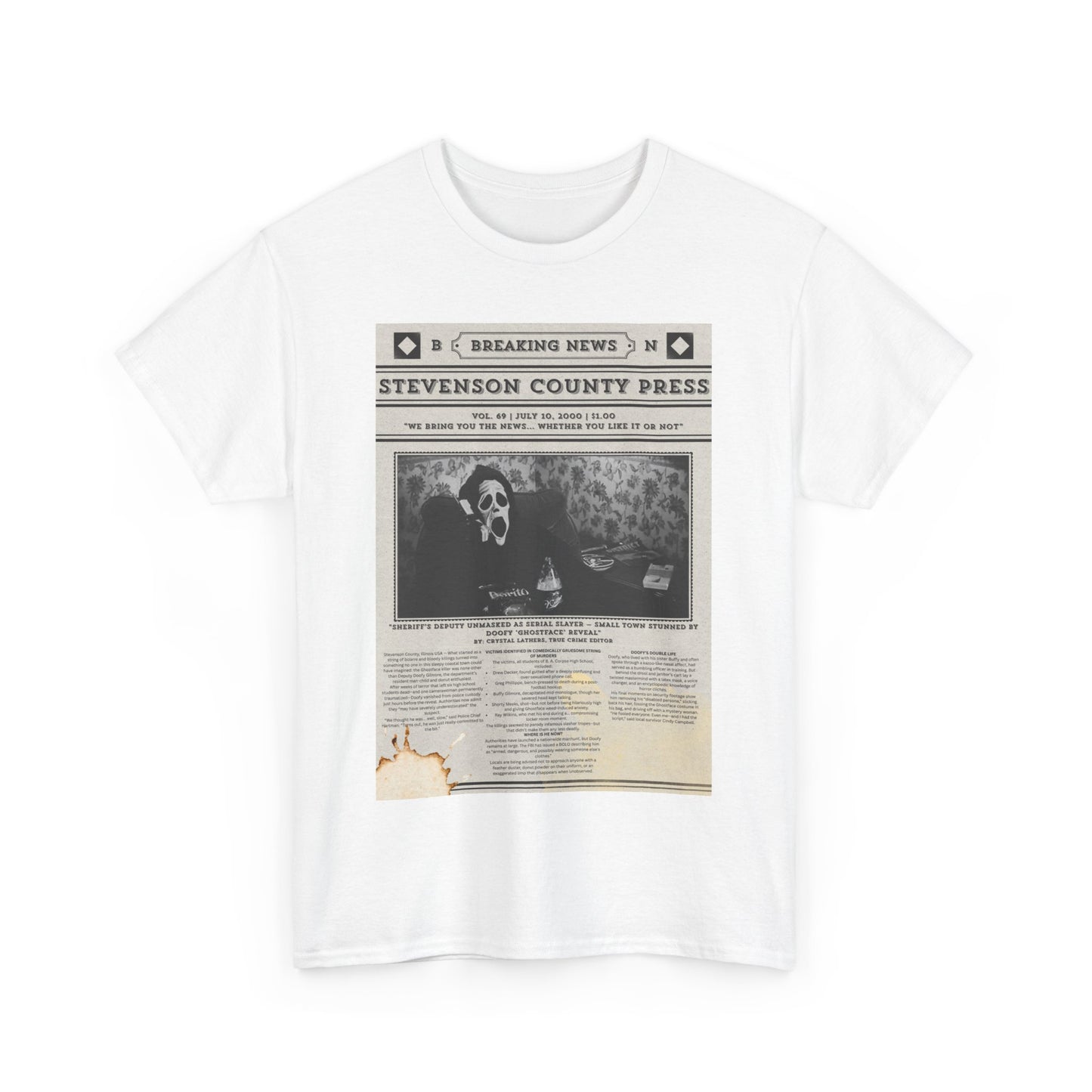 Scary Movie Ghostface Newspaper Shirt Unisex