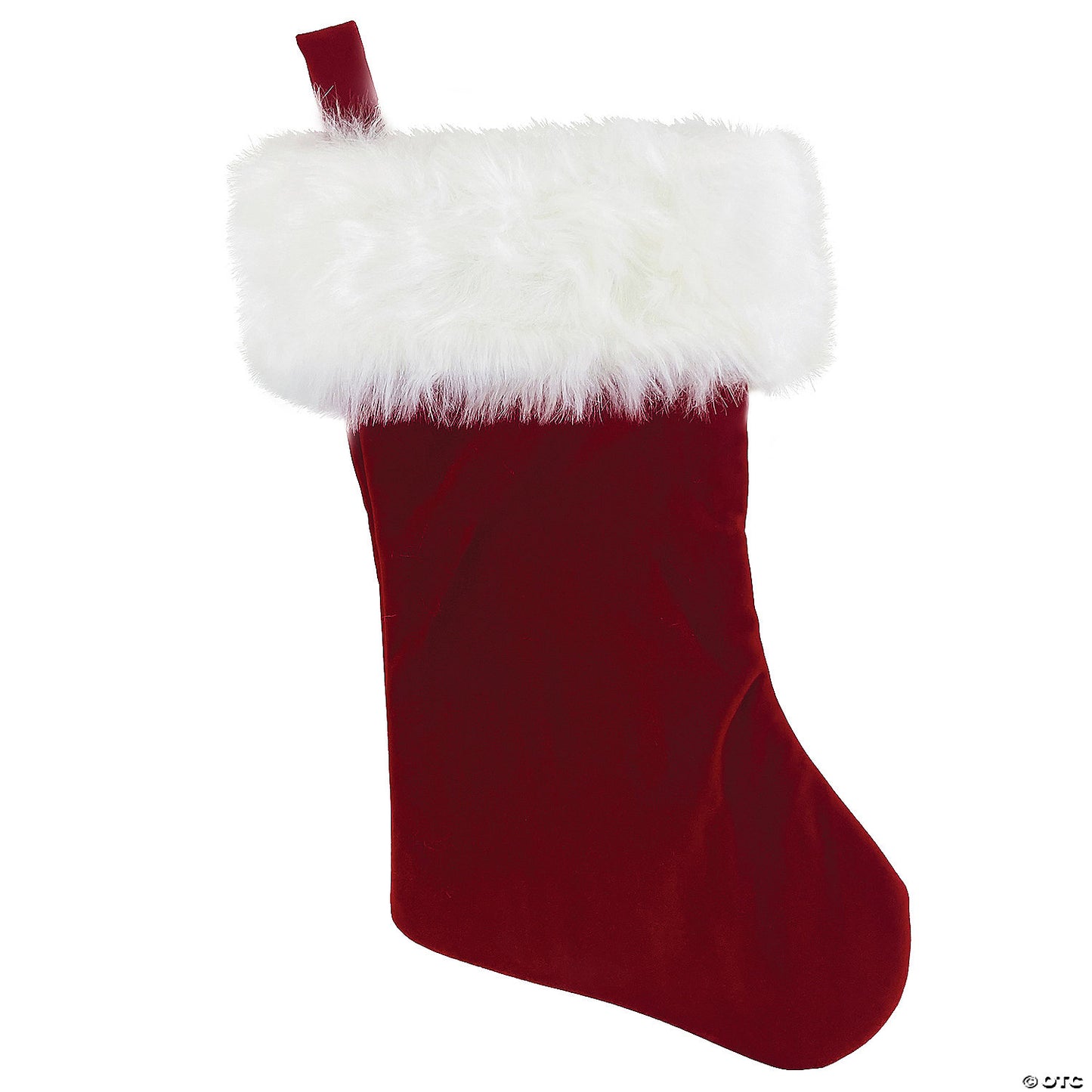 Velvet Lined Stocking 19in Burgundy