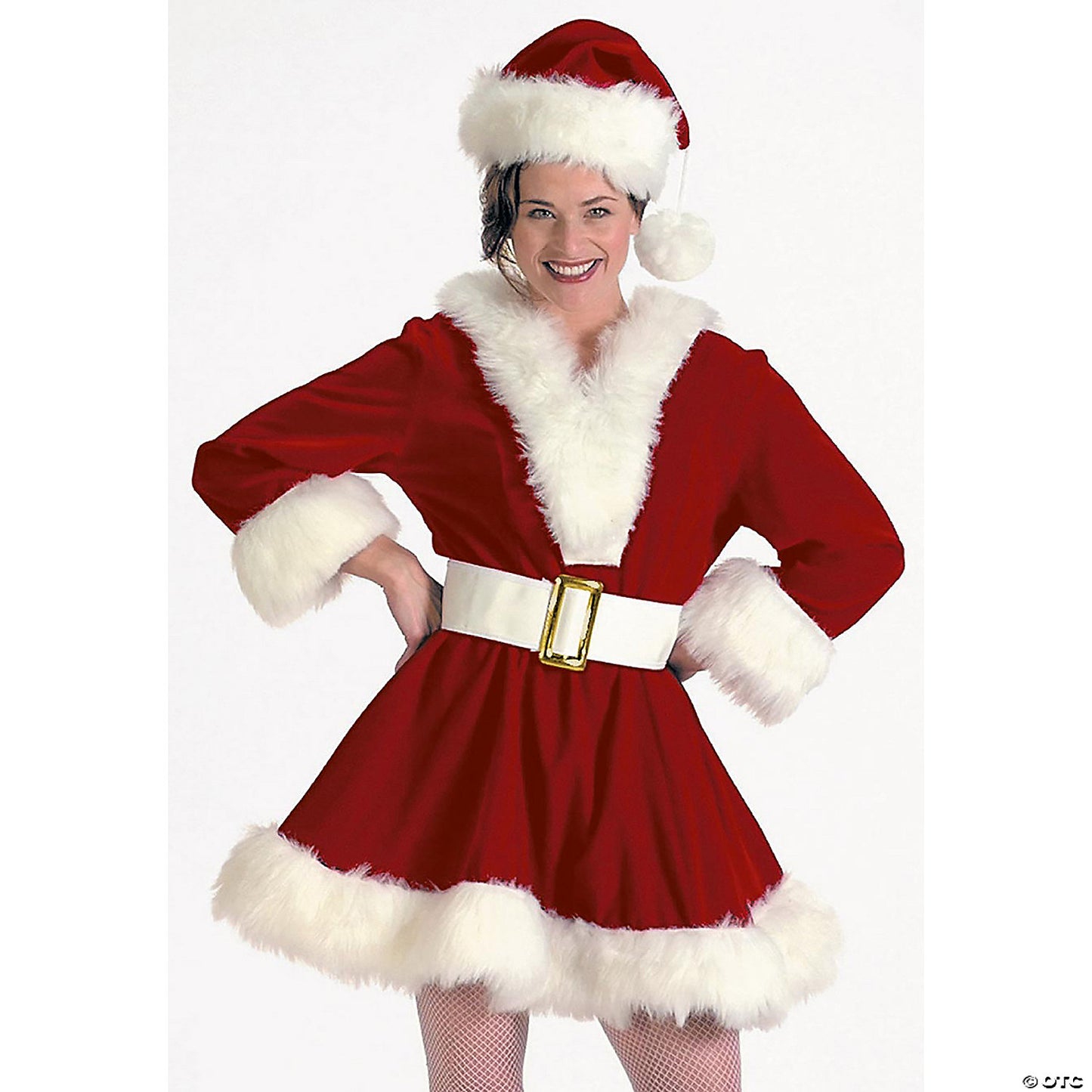 Adult Women’s Burgundy Velvet Perky Pixie Mrs. Clause Dress Costume - XS