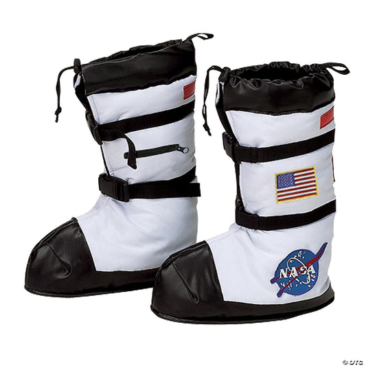 Kids White & Black Astronaut Boots