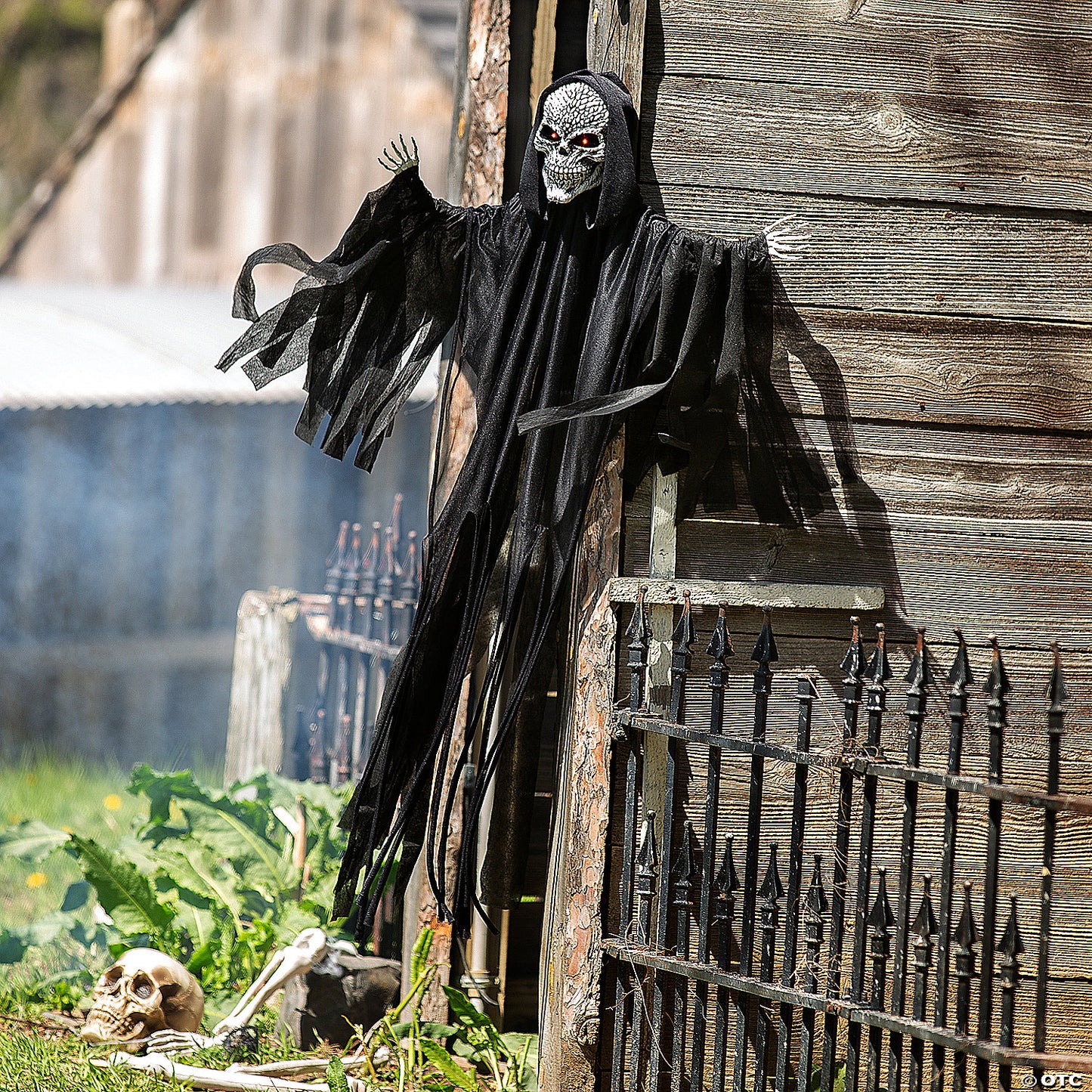 4 Ft. Hanging Animated Black Skeleton Reaper Halloween Decoration