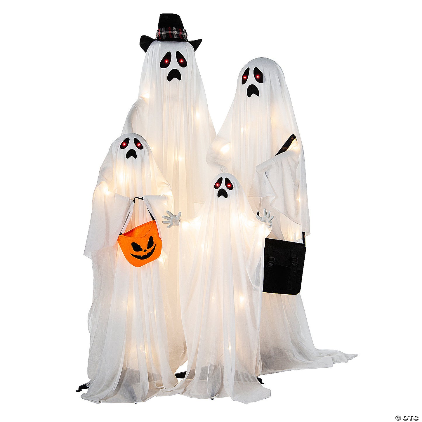 Lighted Up Standing Ghost Family