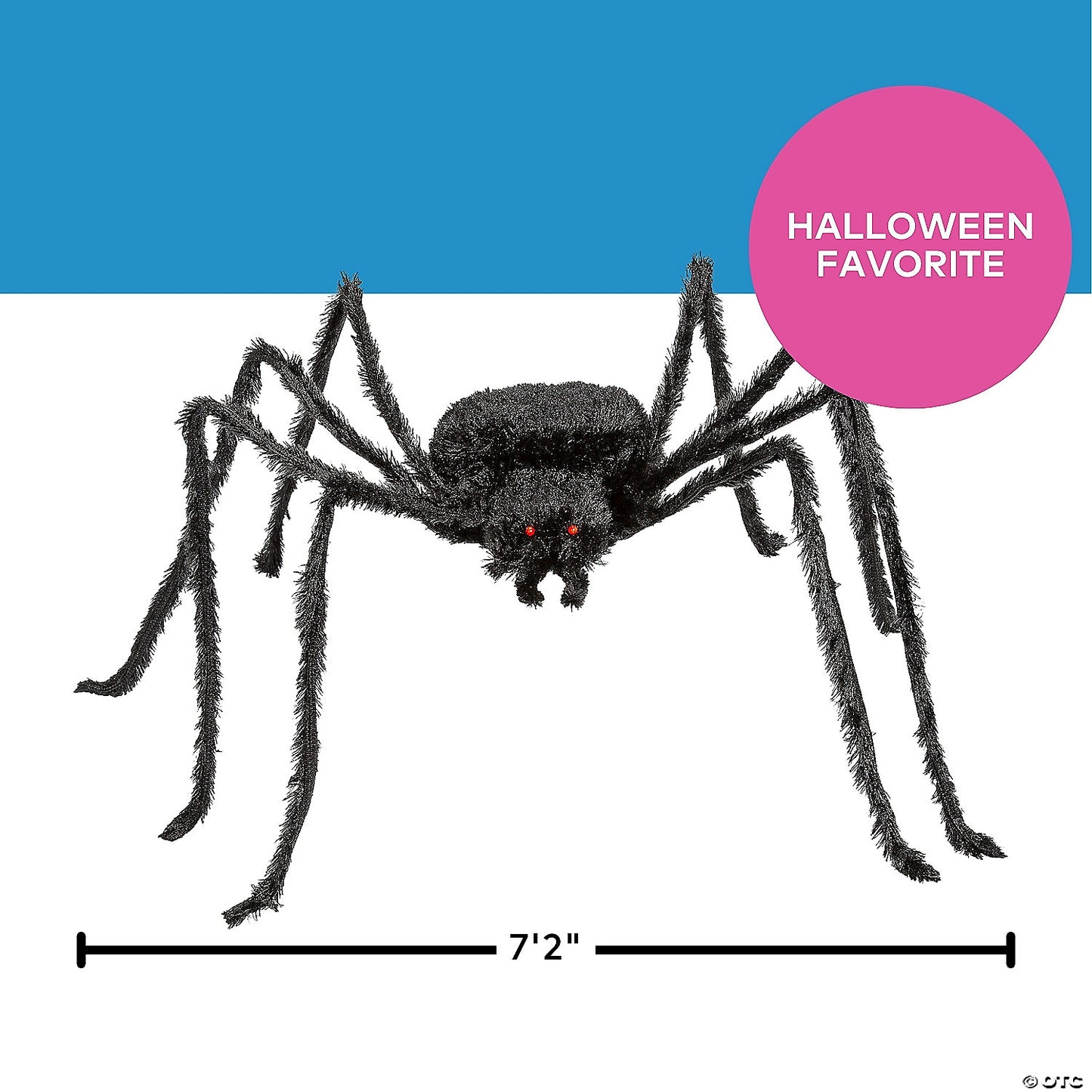 7 Ft. X 4 1/2" Furry Black Polyester Spider Halloween Decoration