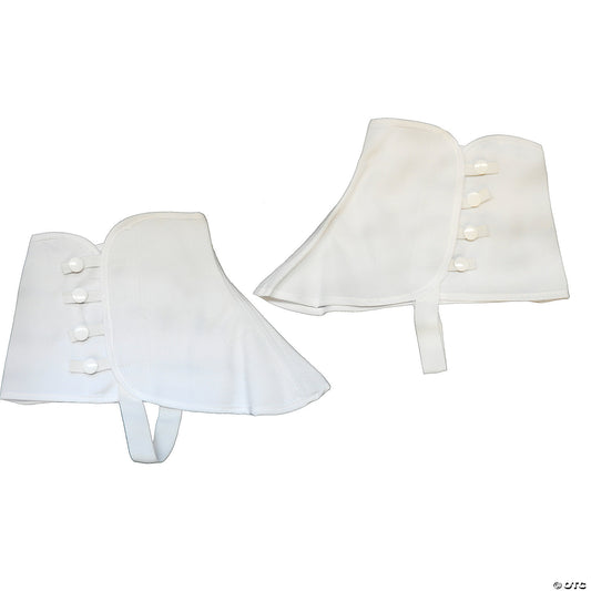 Adults White Canvas Spats - Medium