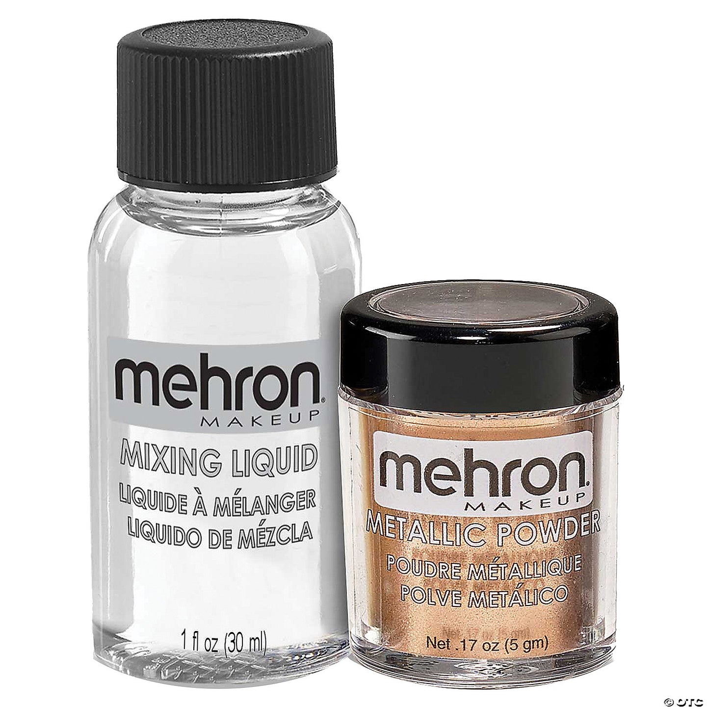 Mehron Metallic Silver Makeup Powder with Mixing Liquid