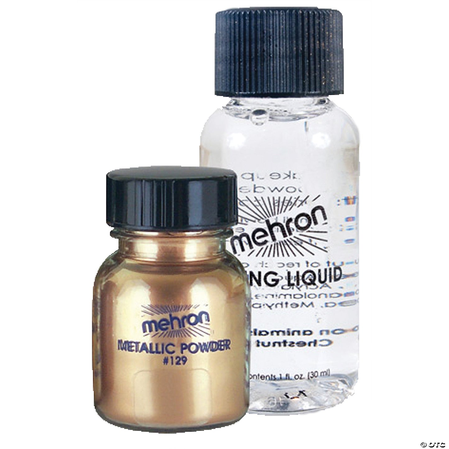 Mehron Metallic Silver Makeup Powder with Mixing Liquid