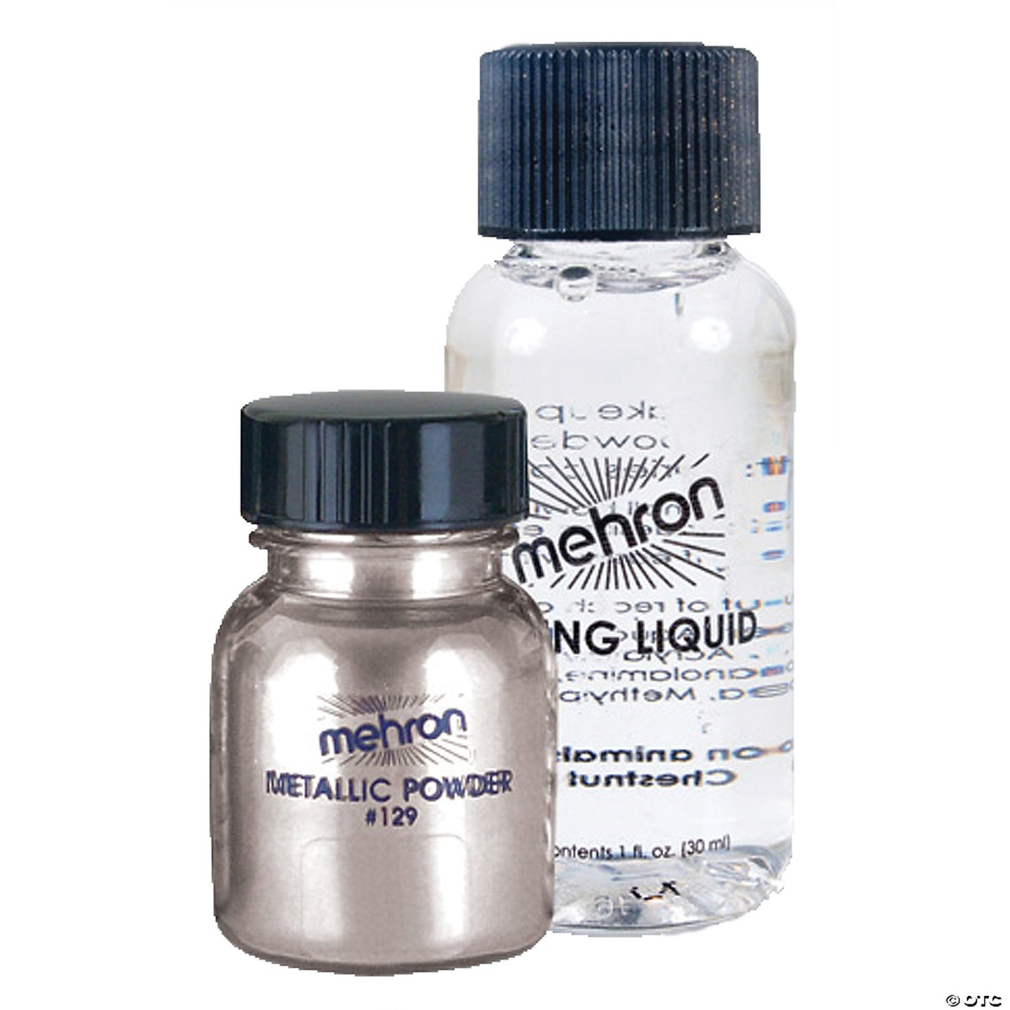 Mehron Metallic Silver Makeup Powder with Mixing Liquid