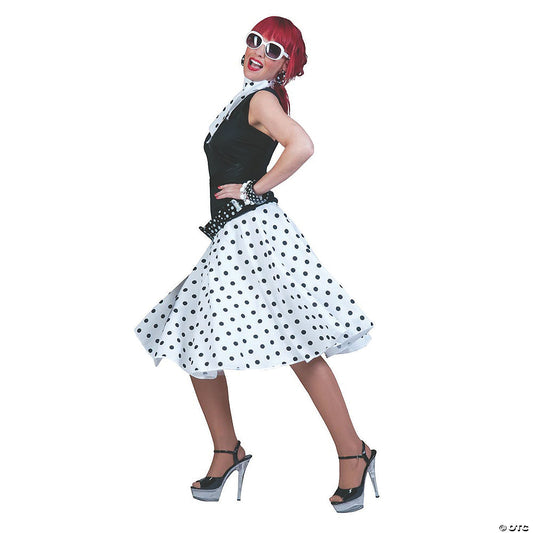 Sock Hop Skirt Scarf White Black