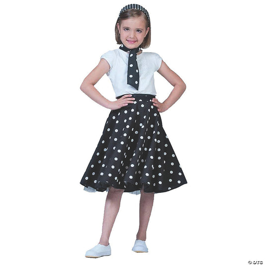 Sock Hop Skirt Child Black Whi