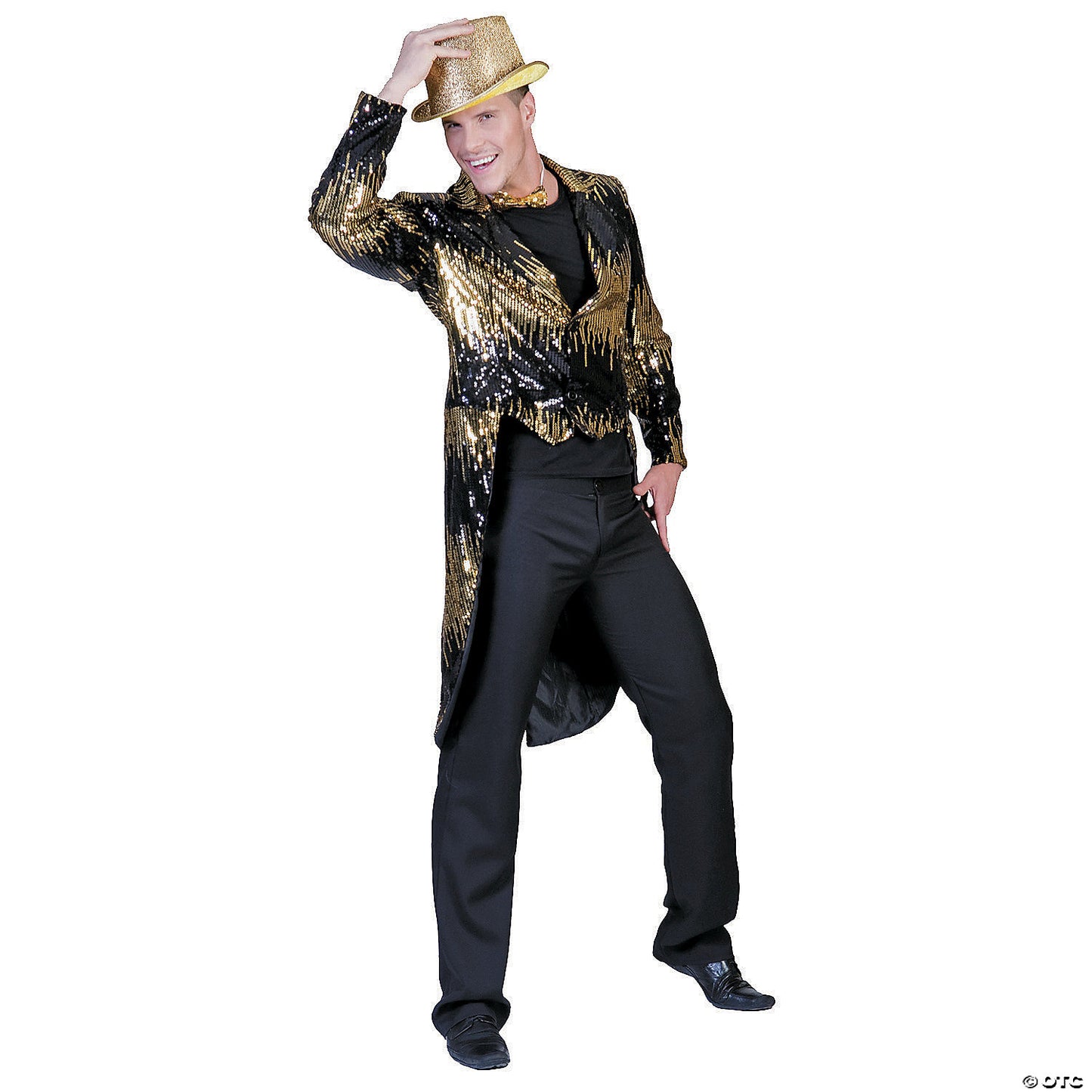 Men's Gold Glitter Tailcoat Costume - Medium