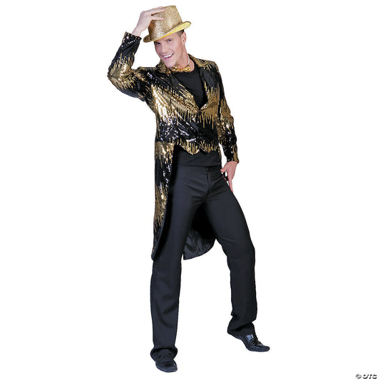 Men's Gold Glitter Tailcoat Costume - Medium