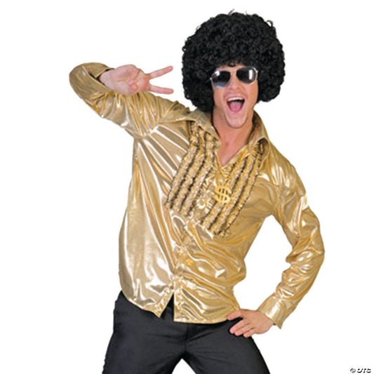 Men's Silver Saturday Night Fever Shirt Costume - Medium