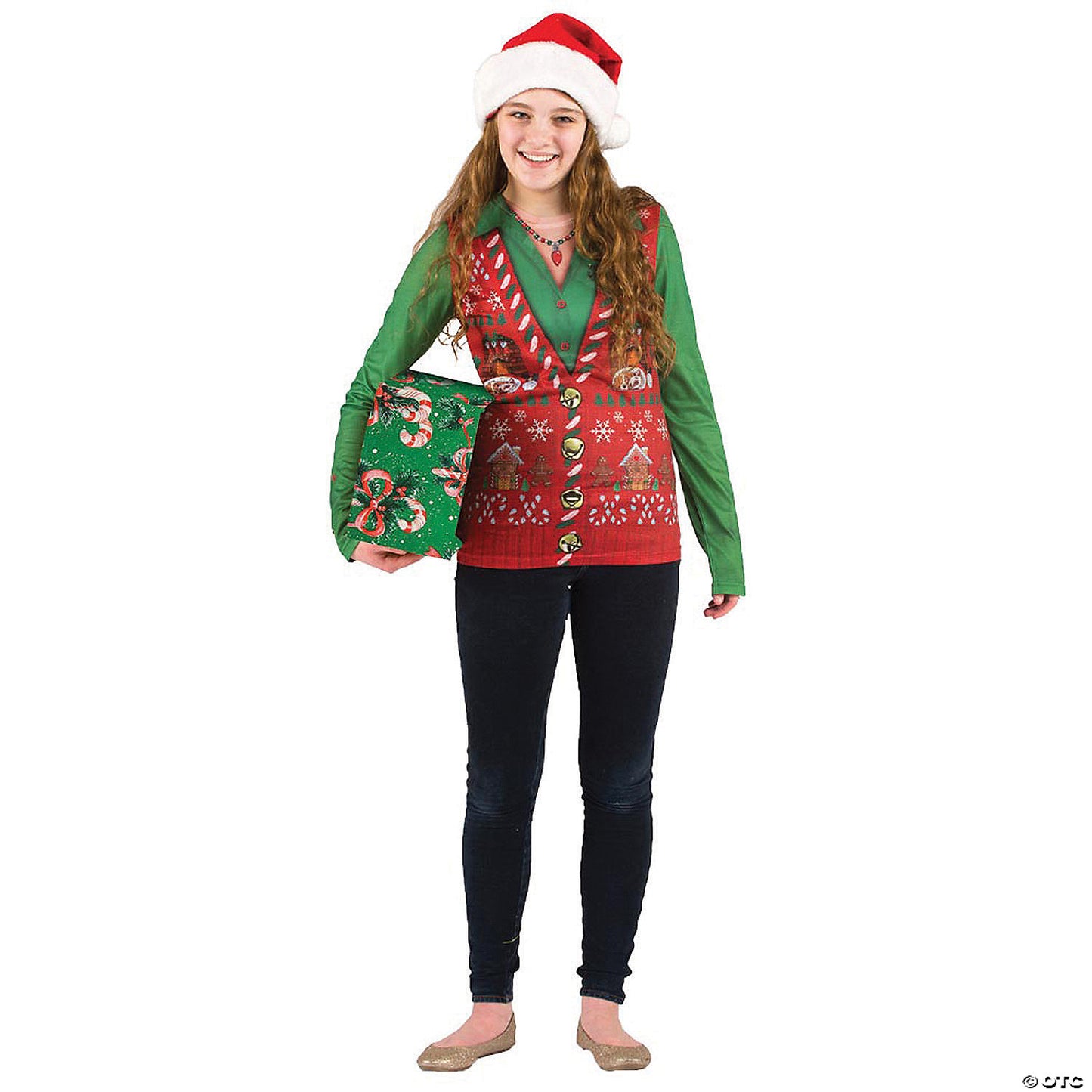 Women’s Ugly Christmas Sweater Vest T-Shirt - Small