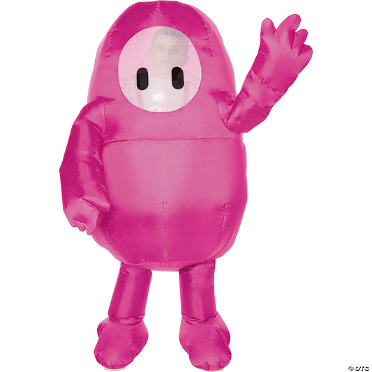 Kids Inflatable Fall Guys™ Pink Polyester Jumpsuit Pink Costume - Fits Up To Size 14