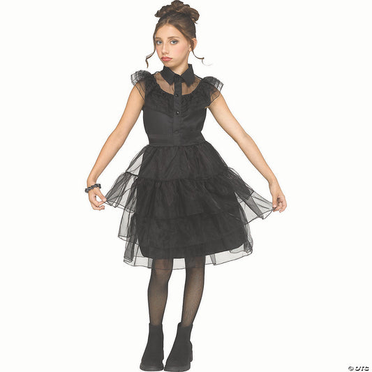 Girl’s Black Polyester Gothic Beauty Costume - Medium 8-10