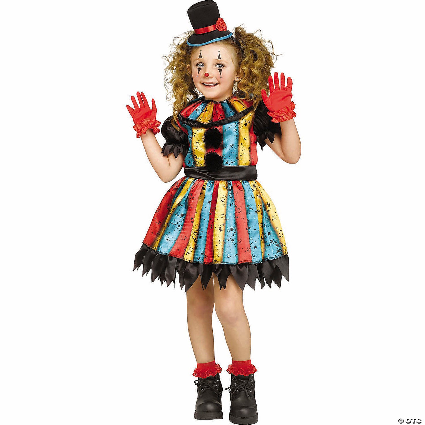 Toddler Colorful Carny Clown Dress Halloween Costume - Extra Large 4-6