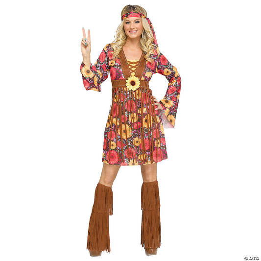 Adults Flower Power Hippie Costume - Small/Medium