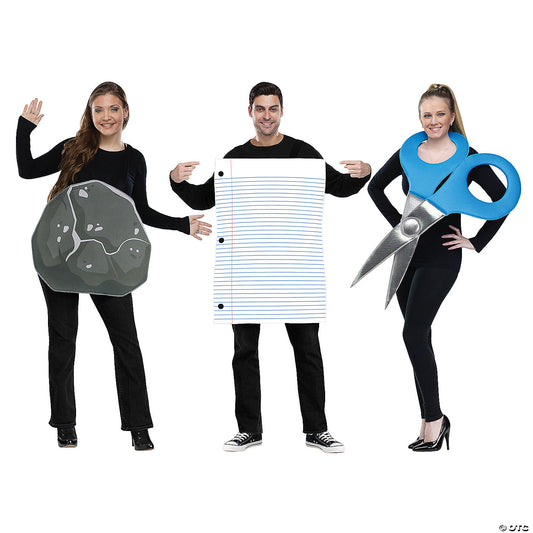 Adult Rock Paper Scissors Group Costume