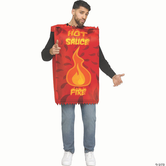 Adults Red Hot Sauce Tunic Costume - One Size