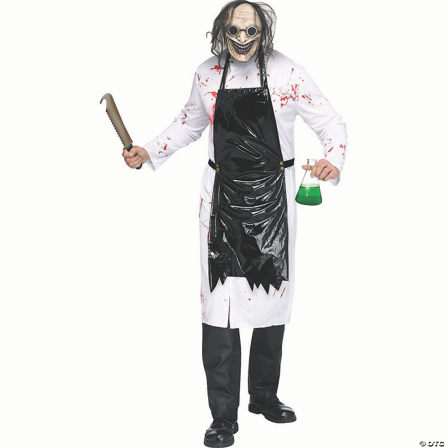 Adults Black & White Mad Scientist Costume - Standard