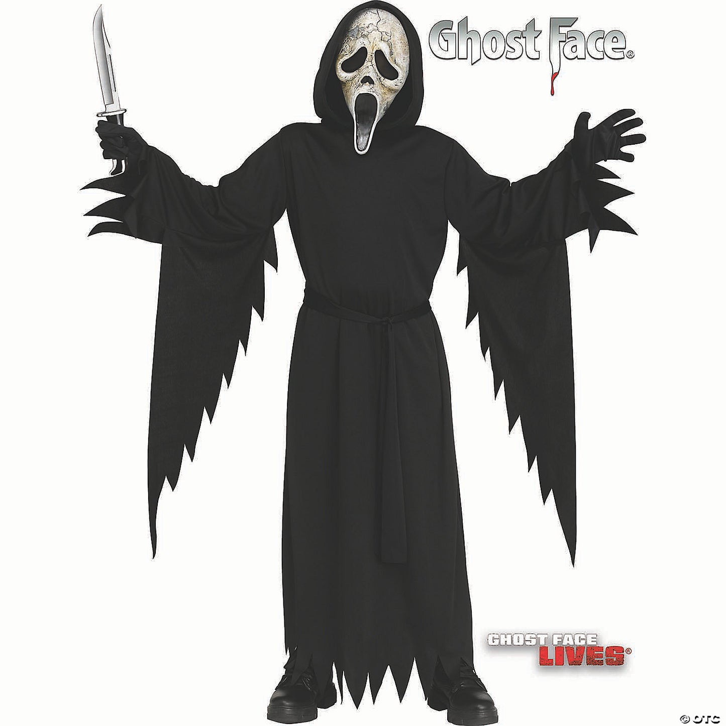 Kids Scream Iv™ Ghost Face® Black Polyester Robe With Mask Costume - Medium 8-10