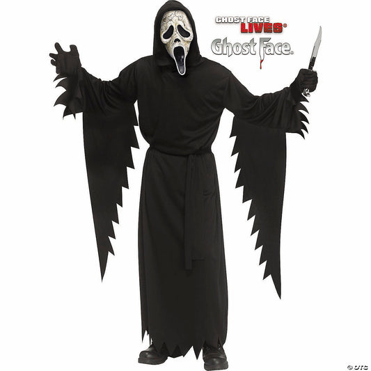 Kids Scream Iv™ Ghost Face® Black Robe With Aged Mask Costume