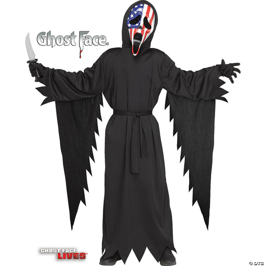 Kids Ghost Face Patriotic Costume - Medium