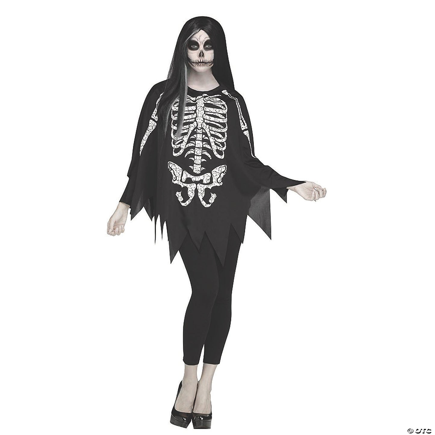 Poncho Skeleton Ad One Size