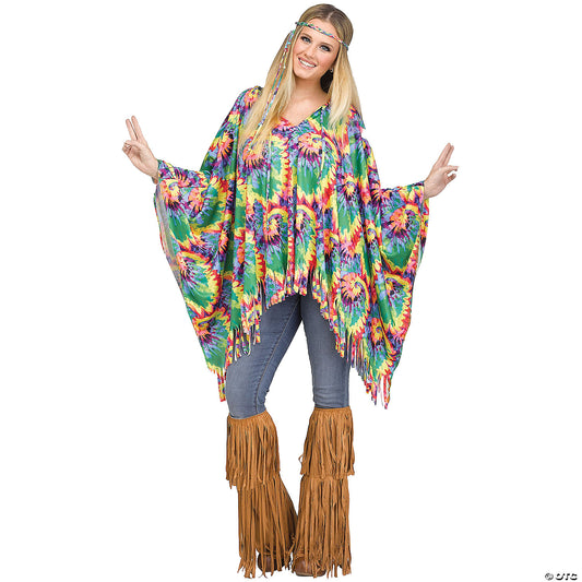 Adult Tie Dye Hippie Poncho