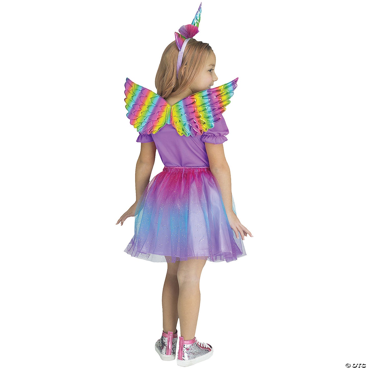 Kid's Metallic Rainbow Fabric Foam Wings Costume Accessory