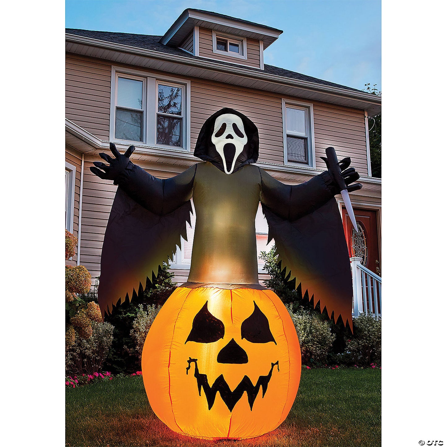 Ghost Face Pumpkin Lawn Inflatable