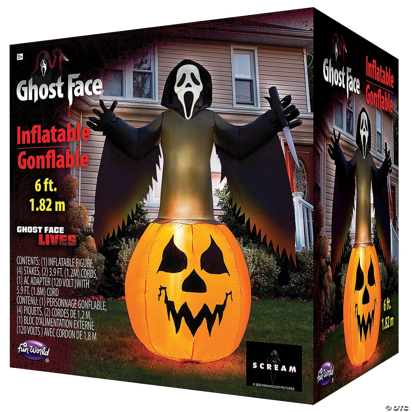 Ghost Face Pumpkin Lawn Inflatable Au