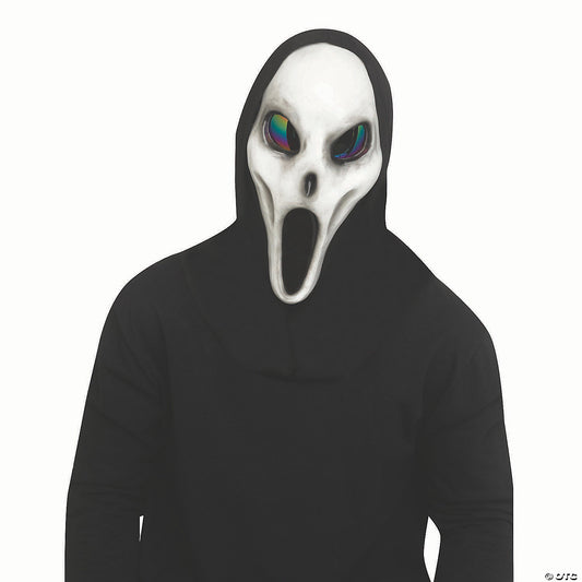 Adults Alien Spawn™ Grey Full Mask With Black Hood - One Size