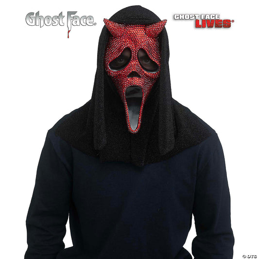 Adults Ghost Face® Red Rhinestone Bling Devil Face Full Mask - One Size