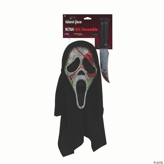 Adults Scream™ Ghost Face Bling Bloody Mask & Knife Costume Accessory Set