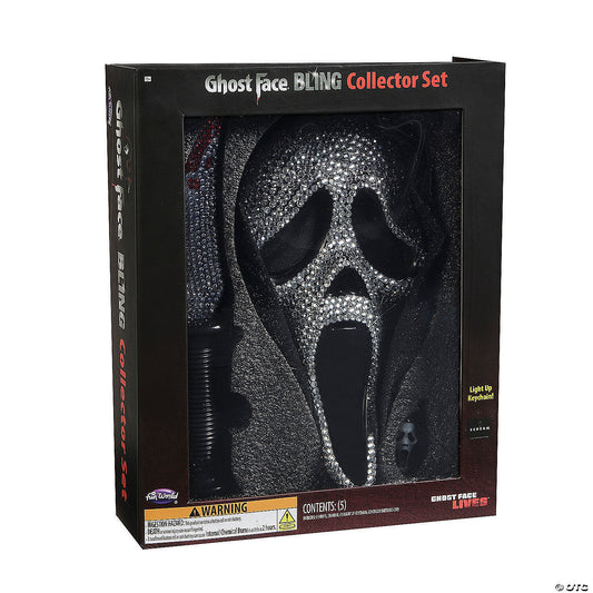 Exclusive Ghost Face® Bling Mask, Knife & Light-up Keychain Collectible Box Set