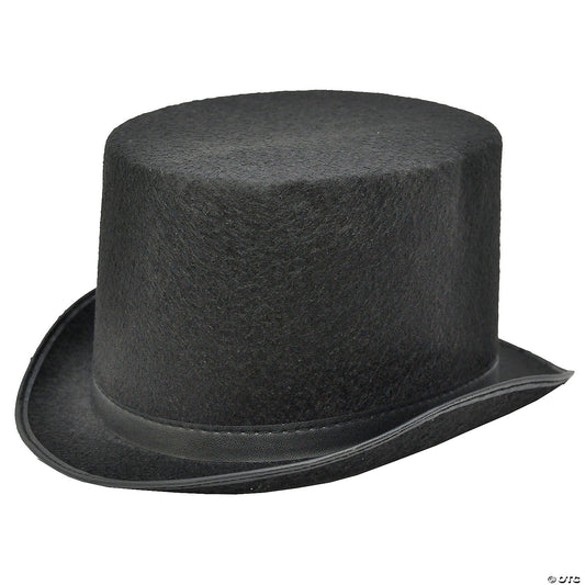 Adults Black Felt Top Hat - Medium