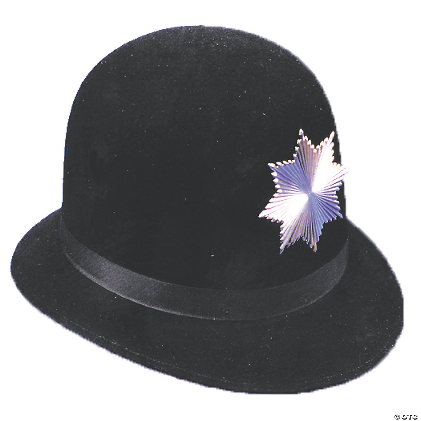 Adults Black Keystone Cop Hat with Metal Badge