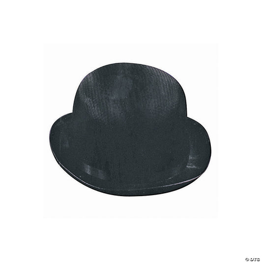 Adults Black Trans Silk Derby Hat - Medium