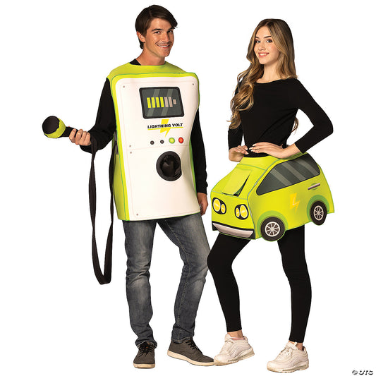 Adults Electric Car & Charger Couples Costume