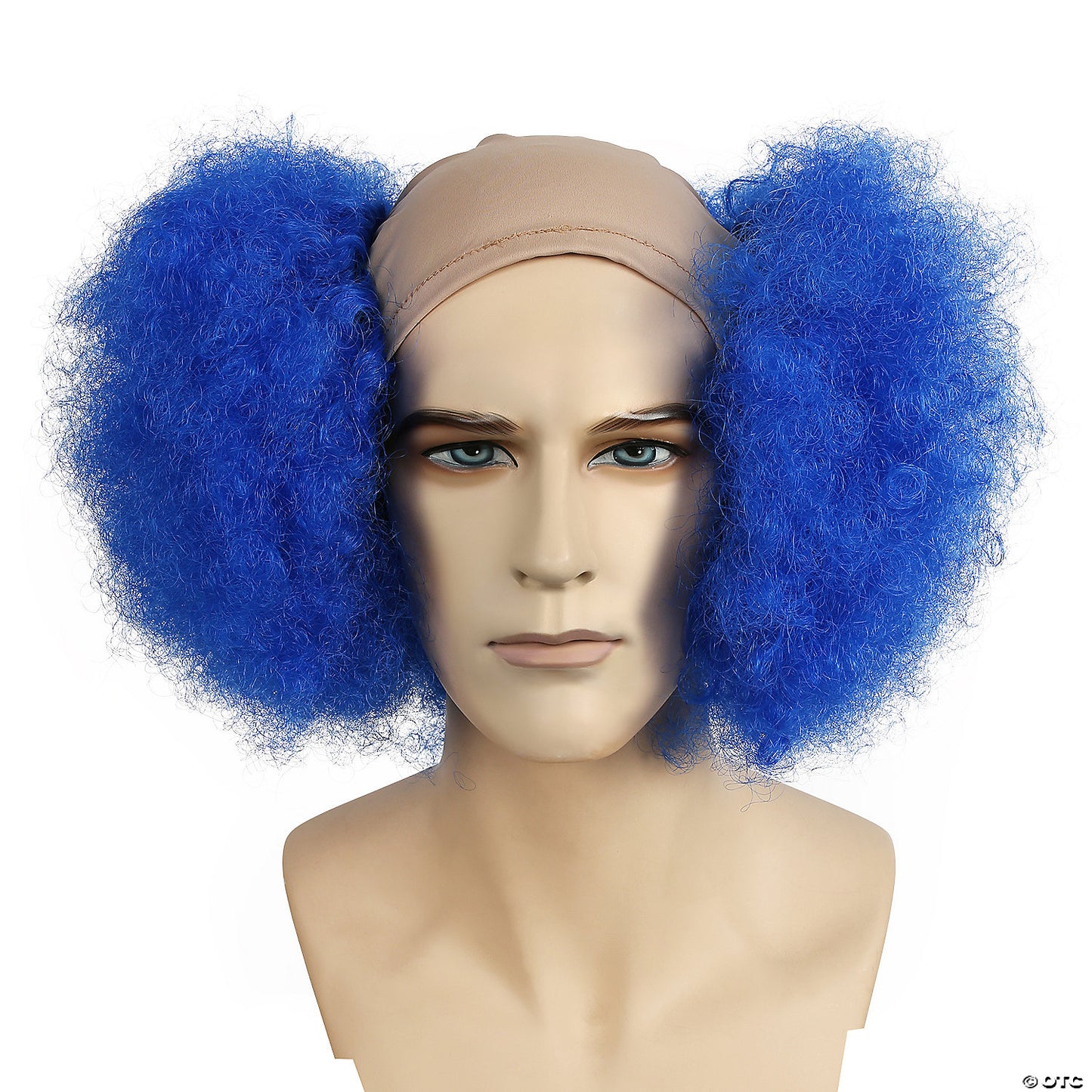 Adults Orange Bald Curly Clown Wig with Cloth Top