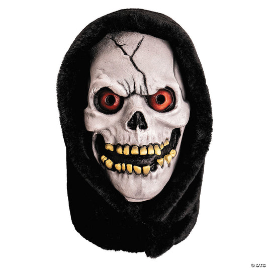 Chamber Of Horrors™ White Latex Overhead Hooded Skull Mask - One Size