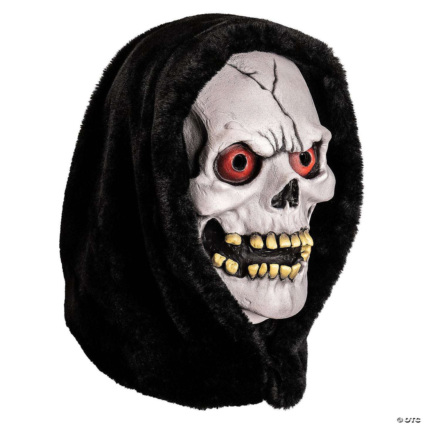 Chamber Of Horrors™ White Latex Overhead Hooded Skull Mask - One Size