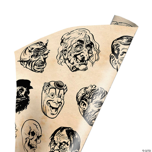 Vintage Monster Masks Wrapping Paper