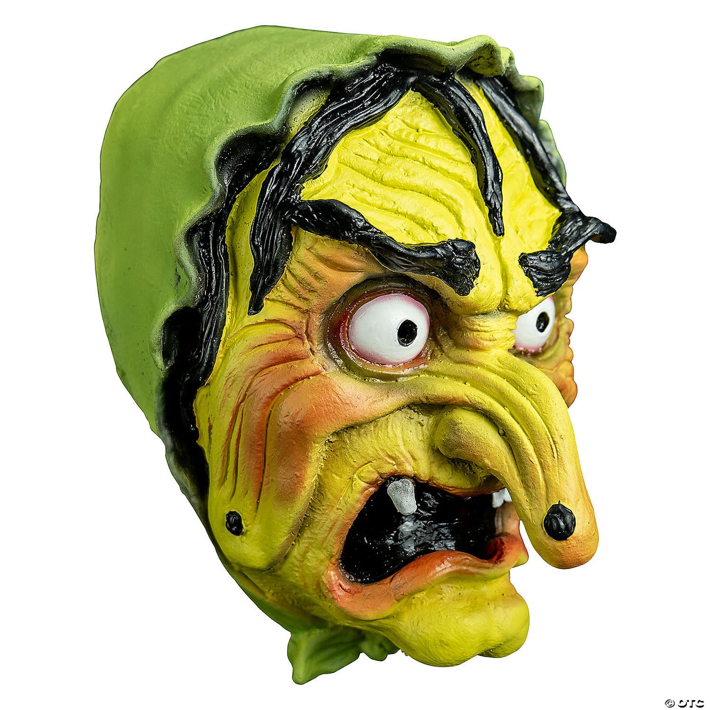 Chamber Of Horrors™ Green Latex Overhead Witch Mask